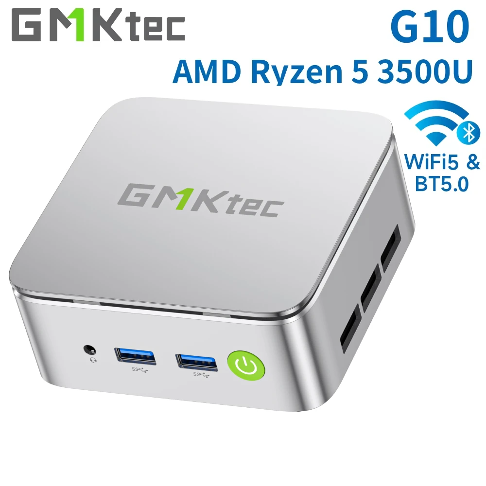 EOVOE GMKtec G10 Mini PC AMD Ryzen 5 3500U  2.5GbE NIC LAN Desktop Mini Computers WiFi 5, Type-C, Triple 4K Display