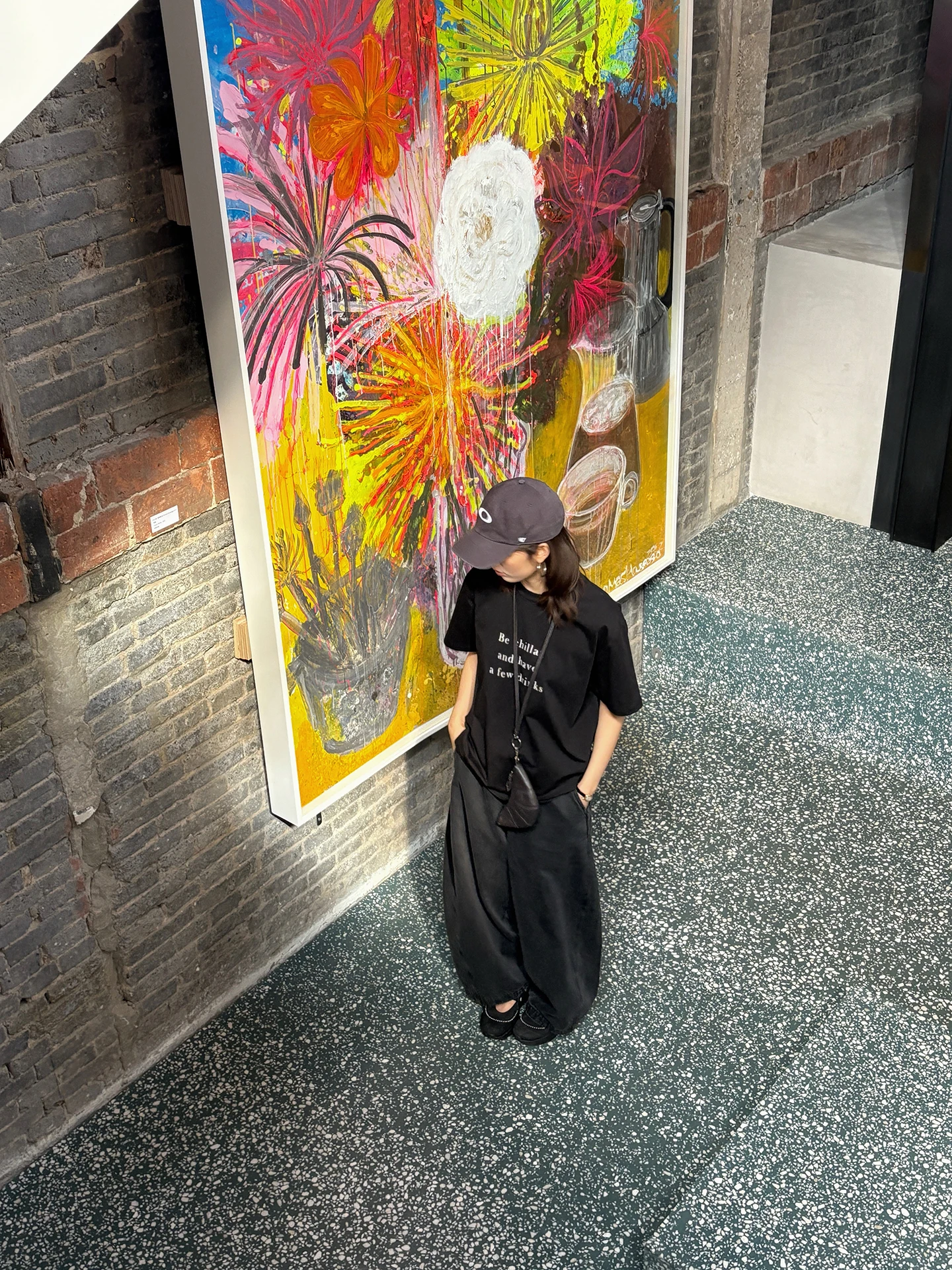 

Iwing Casual Loose Fit Women's T-irt Cotton Polyester ort Sve round Ne Letter Print Worn-In Sle Vintage