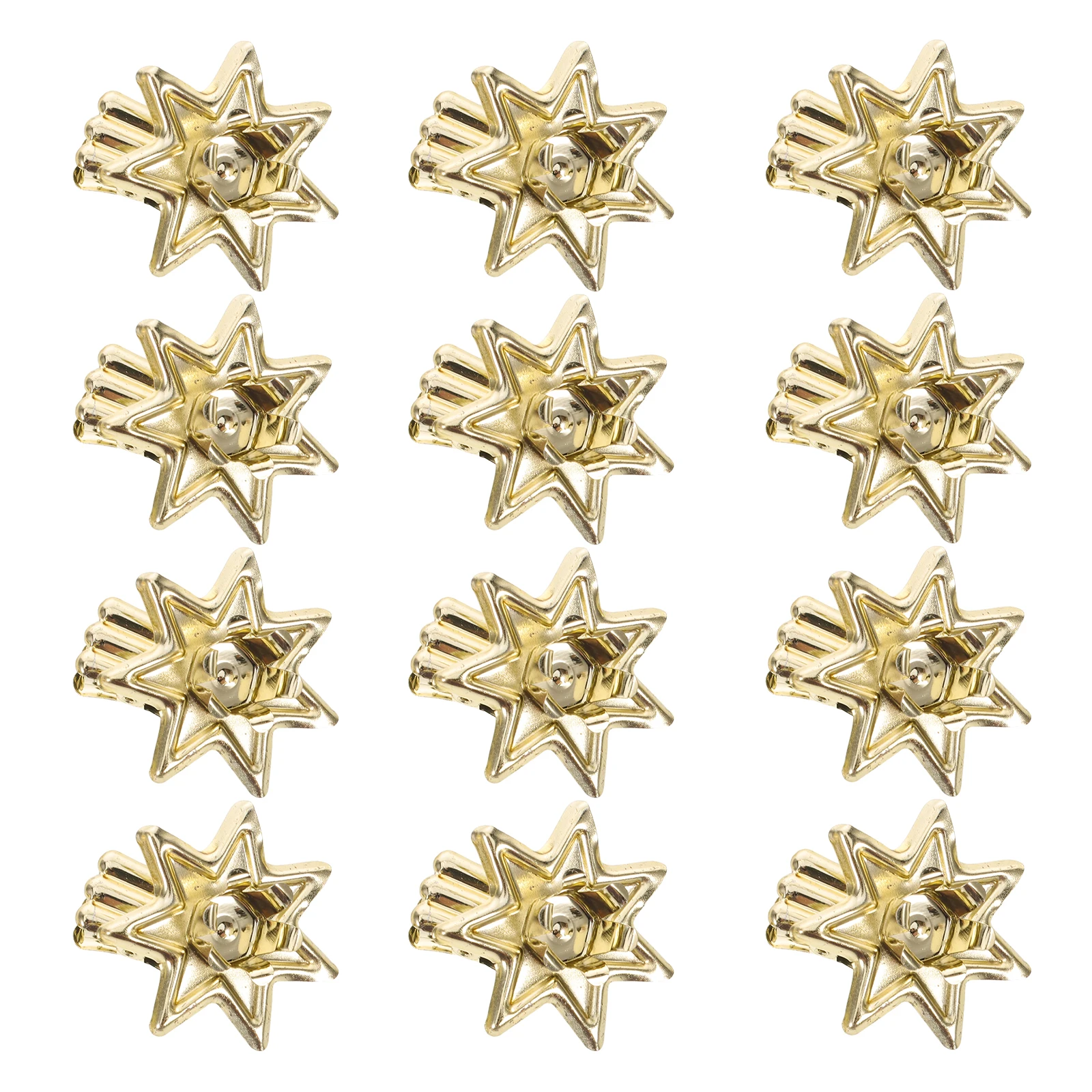 

12pcs Christmas Candle Clips Metal Candlestick Clips Star Shape For Christmas Tree Parties Table Holiday Events Decorations