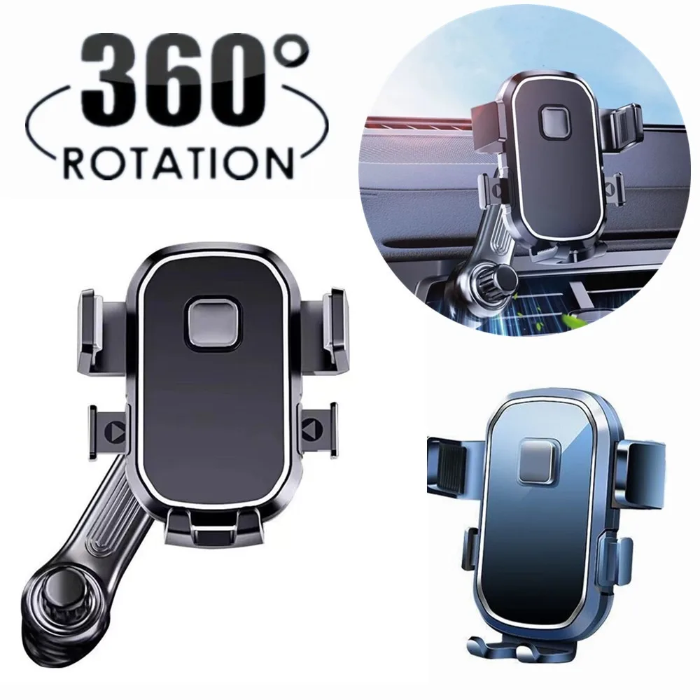 New 360° Rotatable Gravity Car Phone Holder In Car Air Vents Clip Mount Smartphone Holder With Extension Rod Bracket GPS Support