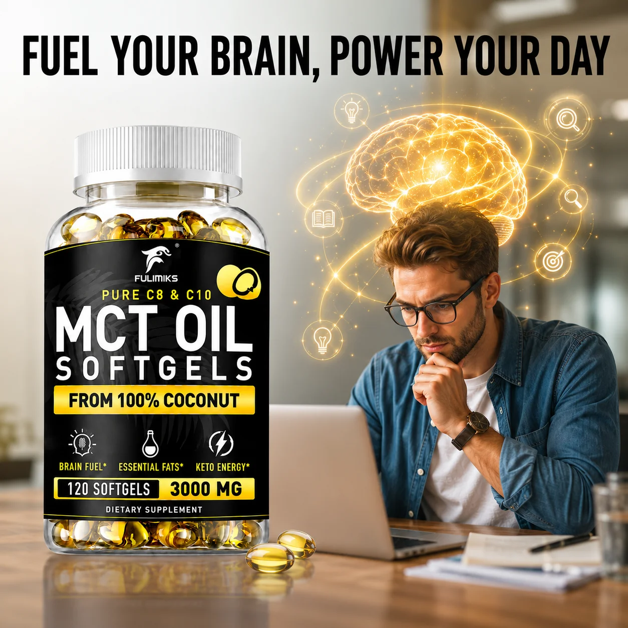 MCT Yağı Kapsülleri, 3000mg, 1 - Mct Oil Coconut incelemesi ve fiyatı