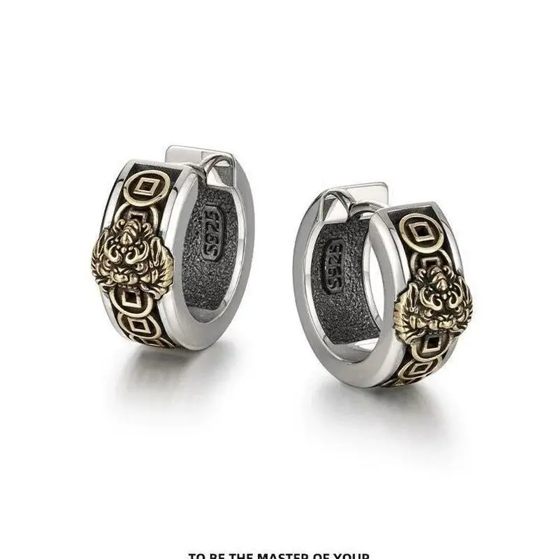 Fortune Welcoming Blessing Earrings Men Premium Design Minority High End Personalized Ear Jewelry