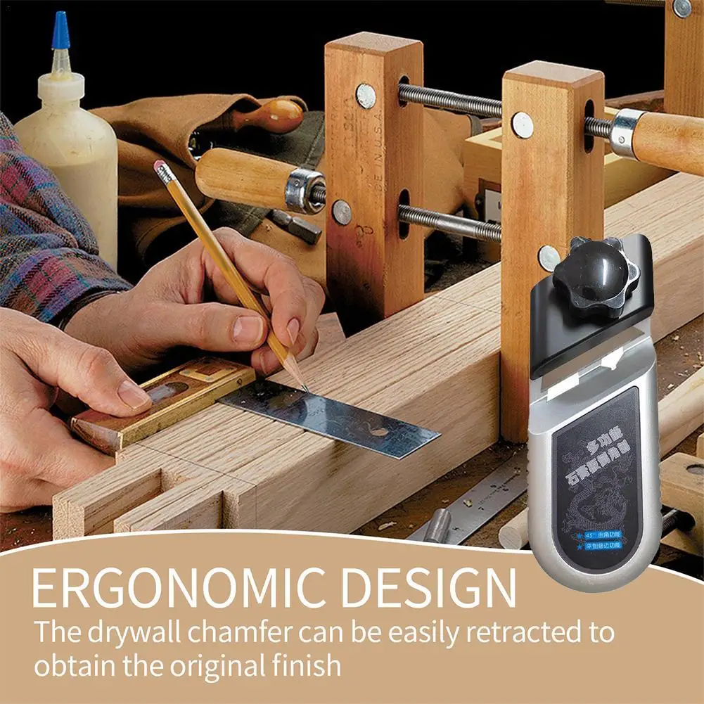 

Woodworking Gypsum Board Planer Tool 45 Degree Plasterboard Chamfering Planer Deburring Carpentry Tools
