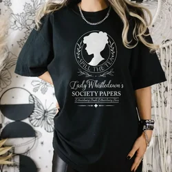 Tea Lady Whiston Pink T-shirt Bridgerton Cotton Lined Shirt Association TV Show Shirt Historical Drama Tops Bridgerton Fashion