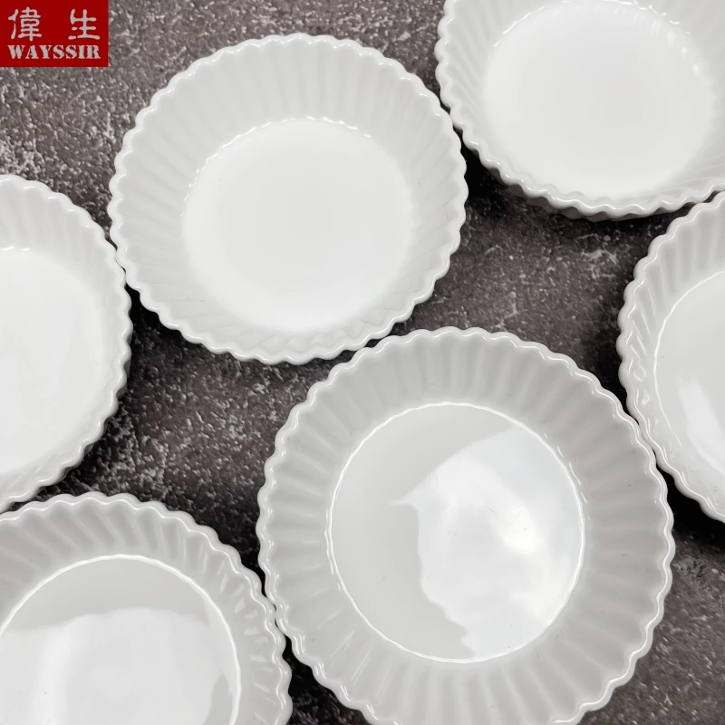 Strip Shaped Mini Size White Ceramics Cake Dish Soy Sauce Porcelain Saucer Kitchen Tableware Food Holder High Quality Bowl