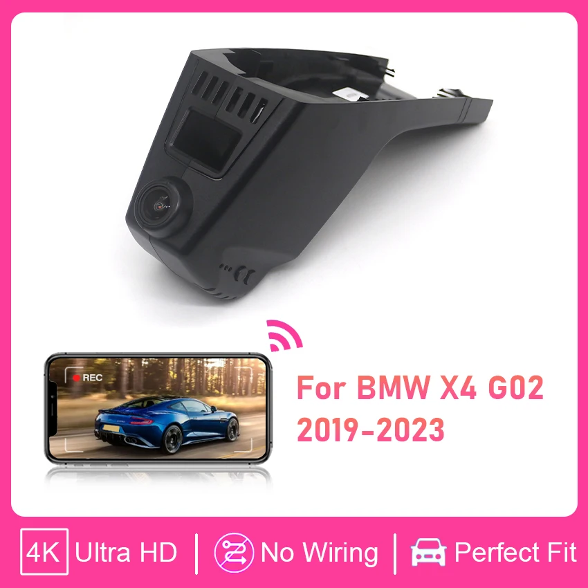

Видеорегистратор с передней и задней камерами 4K 2160P, Wi-Fi, ночным видением, для BMW X4 G02 2019-2023
