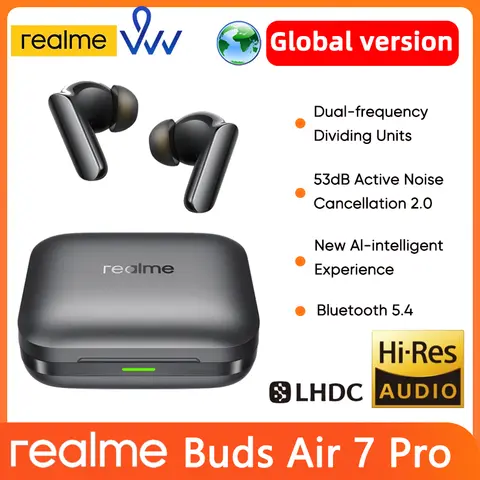 realme Buds Air 7 pro  Global Version 53dB Deep-sea Noise Cancellation AI Simultaneous Interpretation LHDC5.0 Bluetooth 5.4 IP55