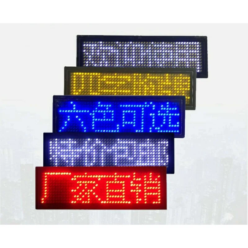 Customized. Led Badge Led Badge Work Badge Business Card Screen Designated Driver Badge Four-Word Red Special Offer Latest