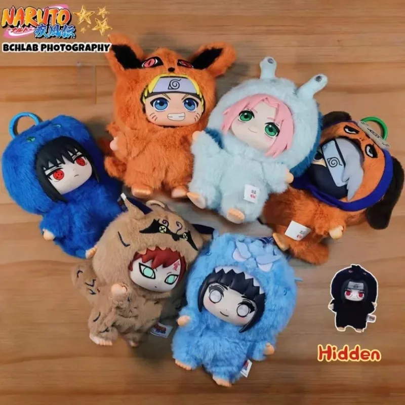 Naruto Shippuden Śliczne Zwierzęta Seria Imprezowa Szczęśliwa Niespodzianka Pluszowa Figurka Uzumaki Naruto Pudełko Niespodzianka Prezent Zawieszka do Plecaka