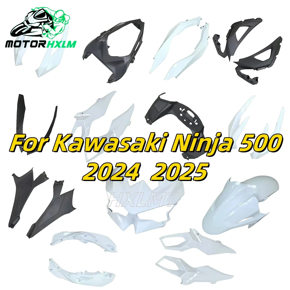 

Motorcycle Full Fairing Kit For ninja500 2024 2025 ninja 500 Injection Cowling Bright green red black geometric stripes Bodywork