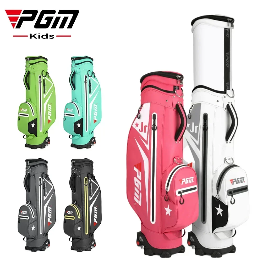 

PGM Children Golf Bags Air Pack Boy Girl Scalable Ball Cap Waterproof Nylon TPU Large Capacity Accessory Hold 13pcs Clubs QB093