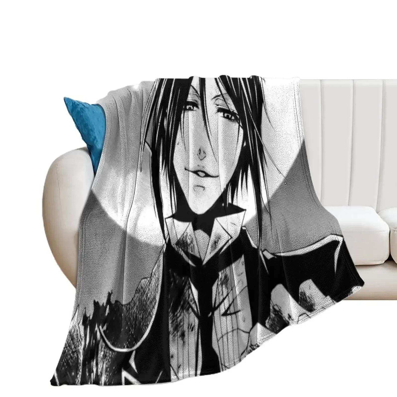 black butler Sebastian Michaelis full moon manga Throw Blanket for babies Sofa Throw Blankets