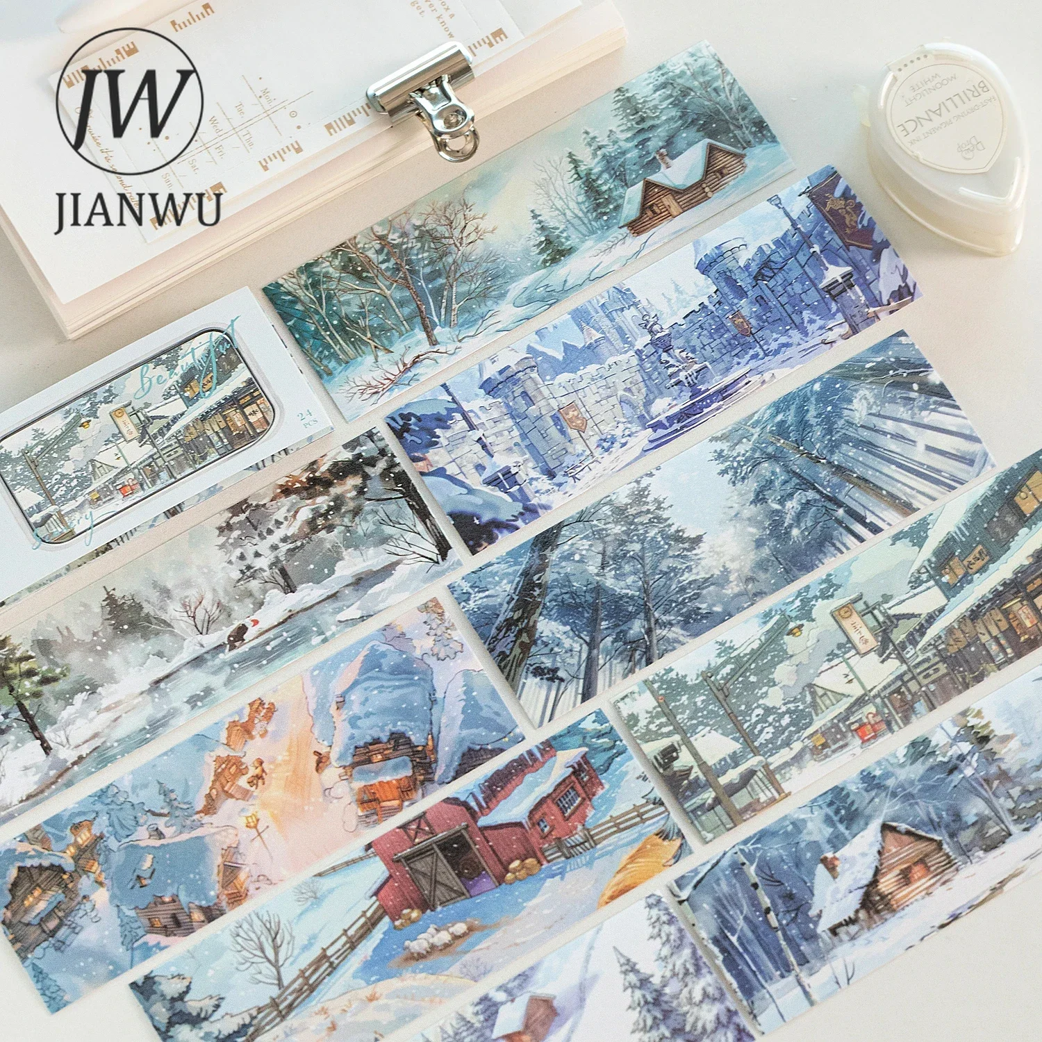 Vintage Collectible Books - JIANWU ヴィンテージ風、季節感あふれる木と花の風景をモチーフにした素材集。コラージュやスクラップブッキング、DIYジャーナル、文具などに活用できるステッカーブック。