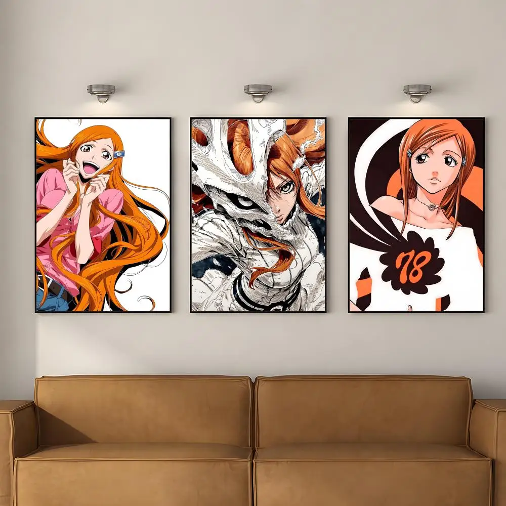 Character O-Orihime I-Inoue Poster PP Self Adhesive Decorative Poster Waterproof Waterproof for Apartment Bedroom