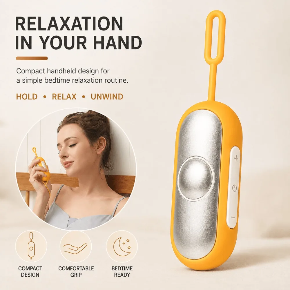 Handheld Sleep Aid Machine,EMS Micro Current Pulse Sleep Aid Device Instrument,Deep Sleep Relief Insomnia Care USB Charging Home