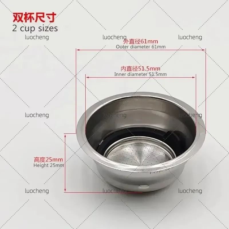 For Delonghi Smeg Coffee Machine 51mm Italian Stainless Steel Filter Removable Powder Cup Bowl Accessories