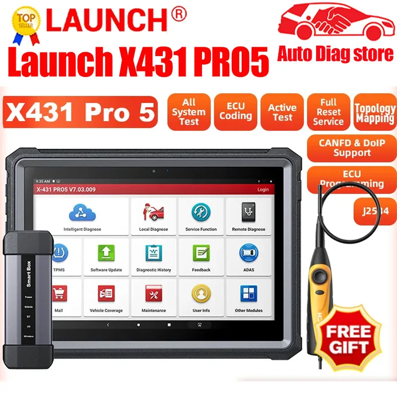 

LAUNCH X431 PRO 5 PRO5 J2534 ECU Programming Car Diagnostic Tools OBD2 Scanner Intelligent Diagnosis Automotive Scanner X431