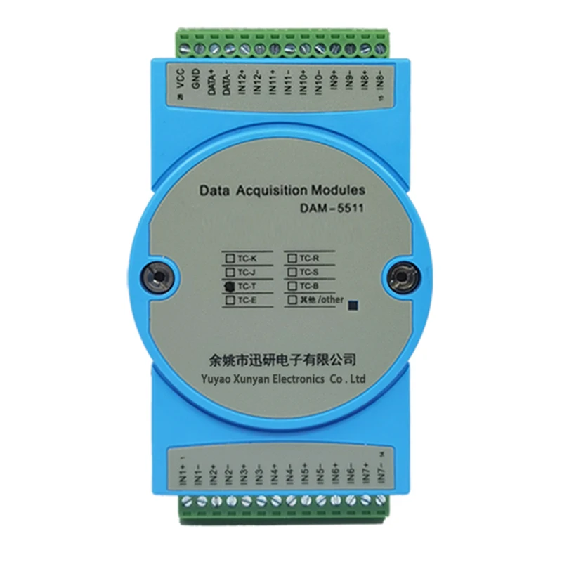 Imagem -04 - Entrada Termopar para Módulo Aquisição Temperatura Rs485 Transmissor Totalmente Isolado Modbusdam5511 12-ch k