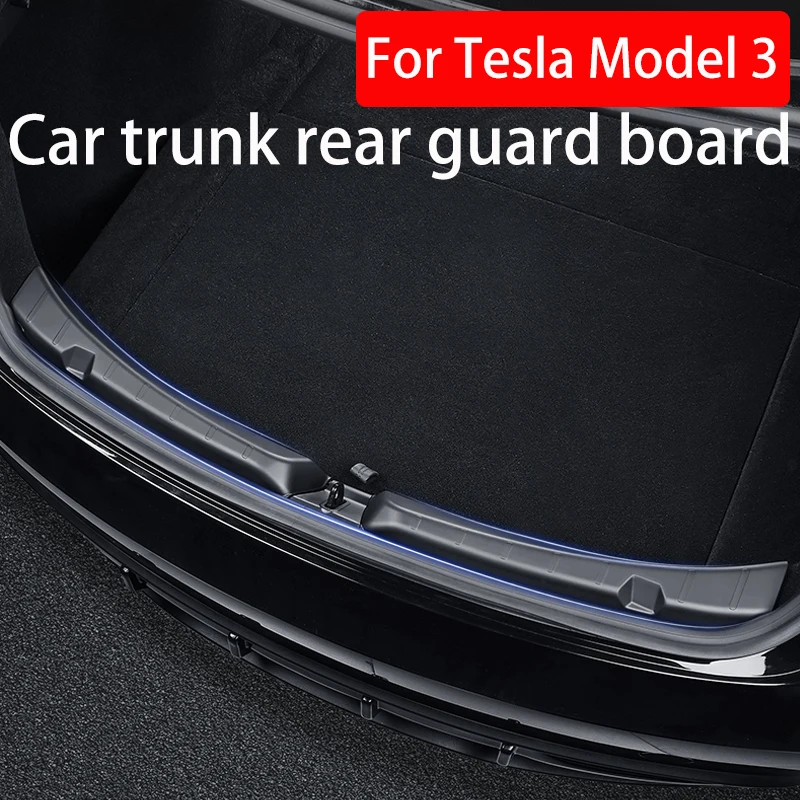 

ABS Plastic Car Trunk Door Guard Strips Sill Plate Protector Rear Bumper Guard Cover Strip For Tesla Model 3 Highland 2024