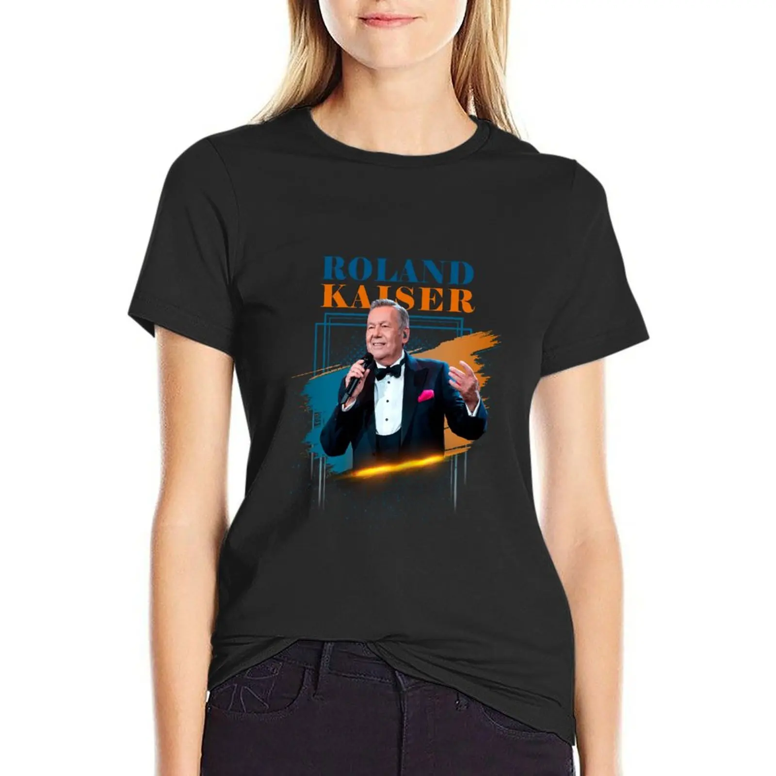 Roland Kaiser T-Shirt vintage clothes funnys Short sleeve tee sweat Women's t-shirt