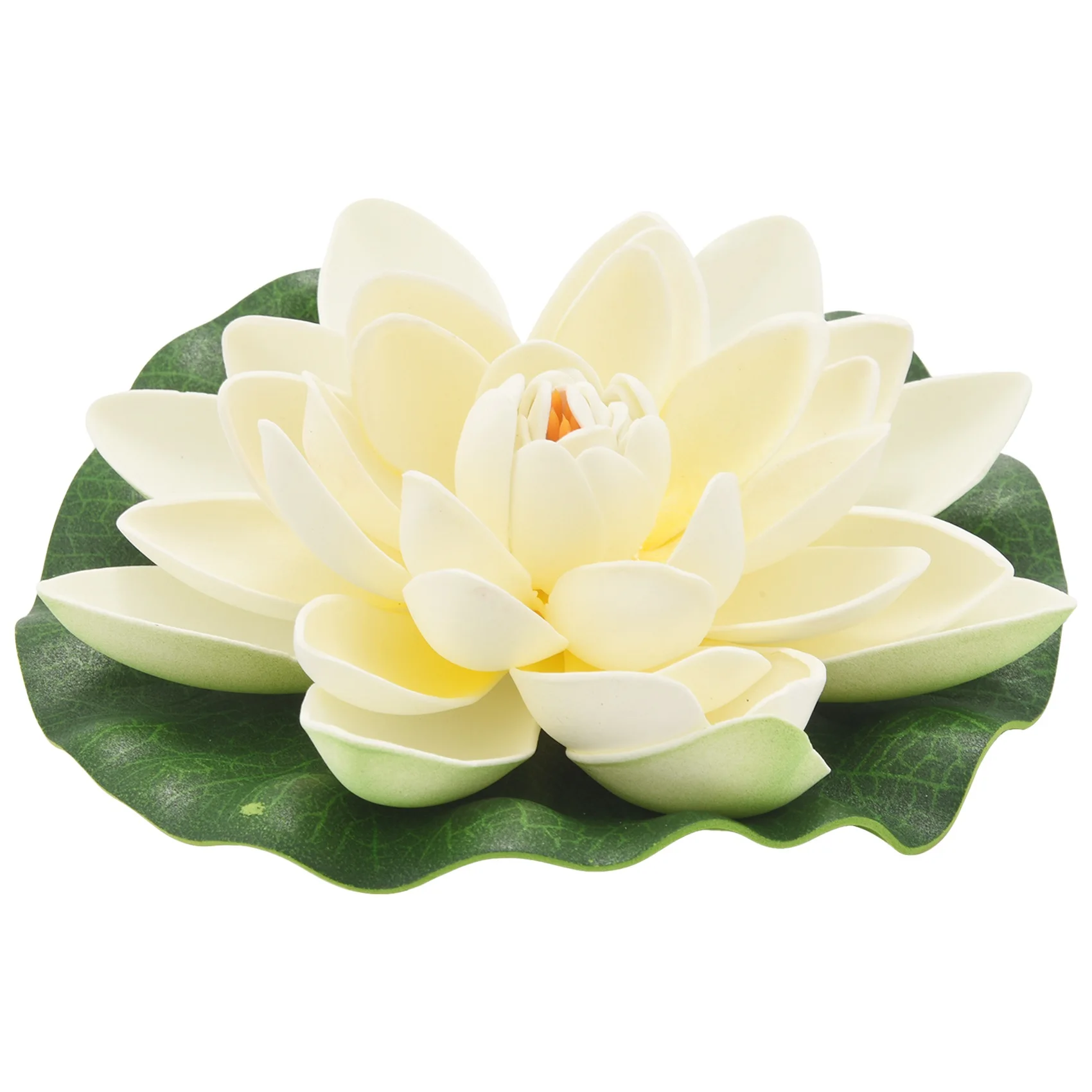ABNQ 6Pcs Artificial Floating Foam Lotus Flowers,With Water Lily Pad Ornaments, White,Perfect for Patio Pond Pool Aquarium Home