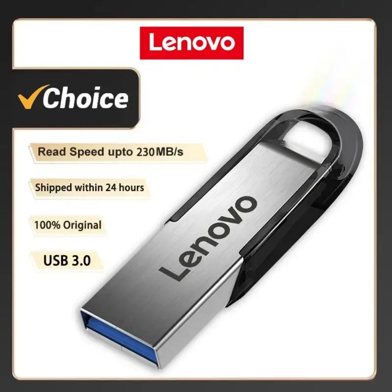 Lenovo 2TB 1TB Metal USB 3.0 Flash Drives 512GB High Speed Pendrive 256GB USB Drive 128GB Memoria USB Flash Disk For Computer PC