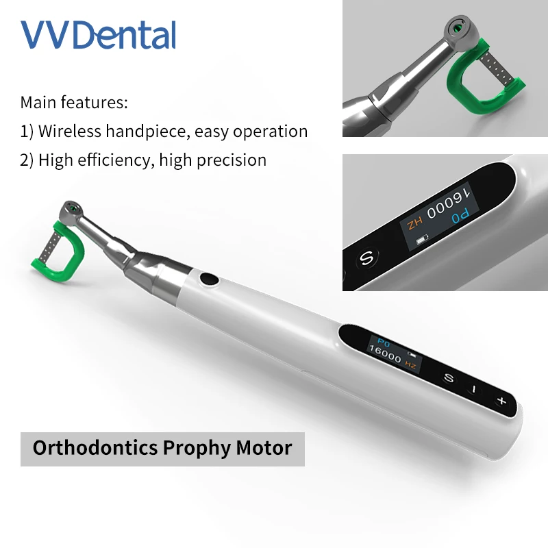 VVDental Orthodontics Prophy Motor Orth Porphy X Wireless IPR Stripping Handpiece 2000‑16000Hz for Enamel Reduction