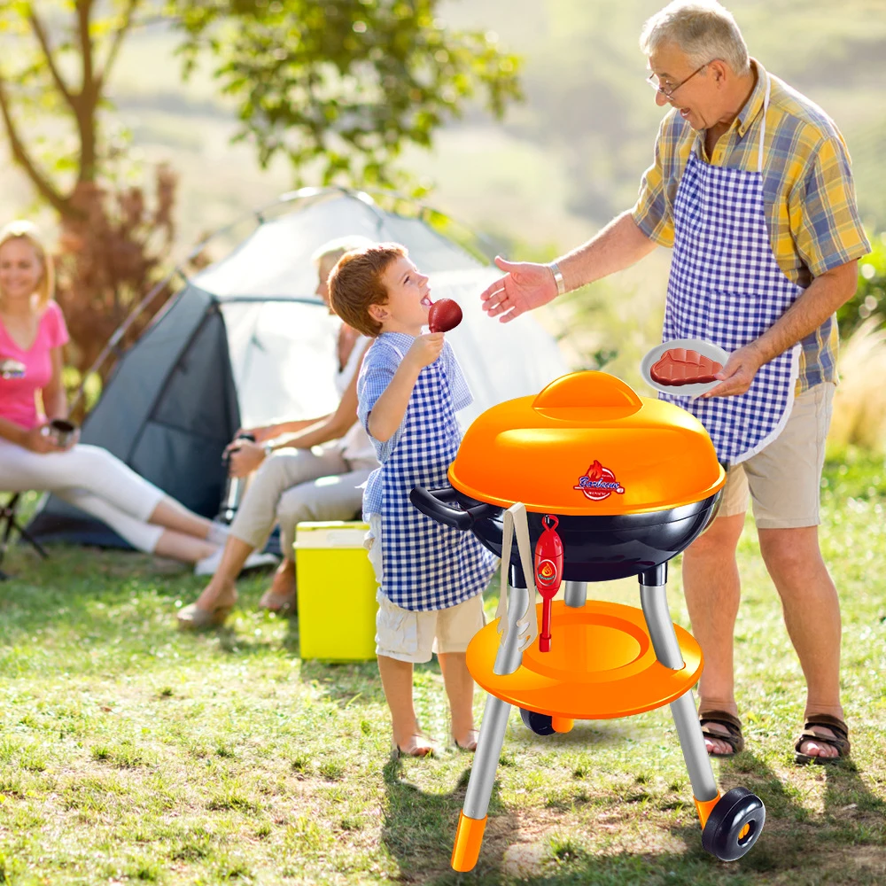 Kinder Küche Spielset Grill Spielen Miniatur Lebensmittel Simulation Holzkohle Feuer Grill Spielzeug Haus Spielen Outdoor Camping Spielzeug