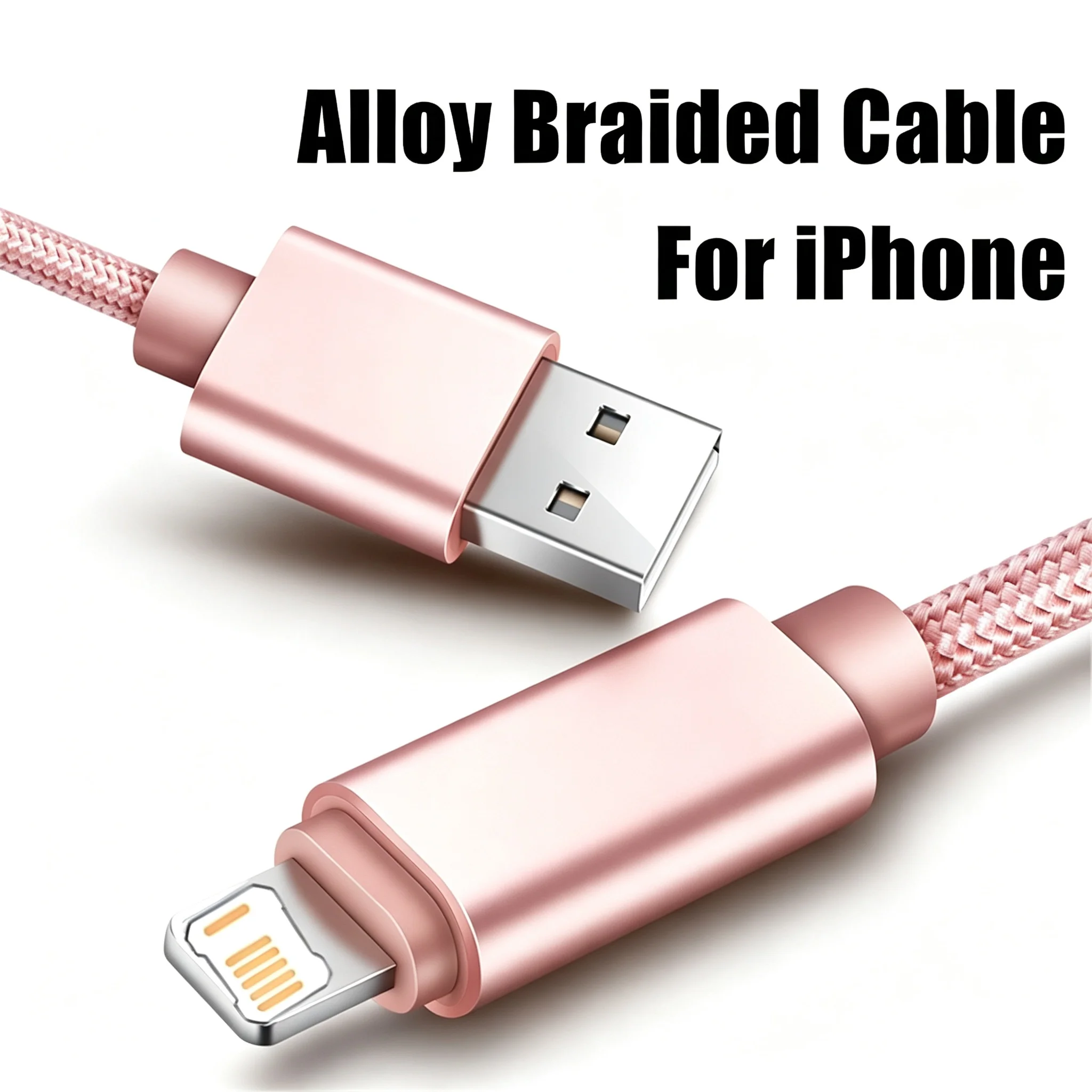Alloy Braided USB Fast Charging Cable For iPhone X XR XS Max 11 12 13 Mini 14 Pro Max 7 8 14 Plus Quick Charge USB-A Data Cable