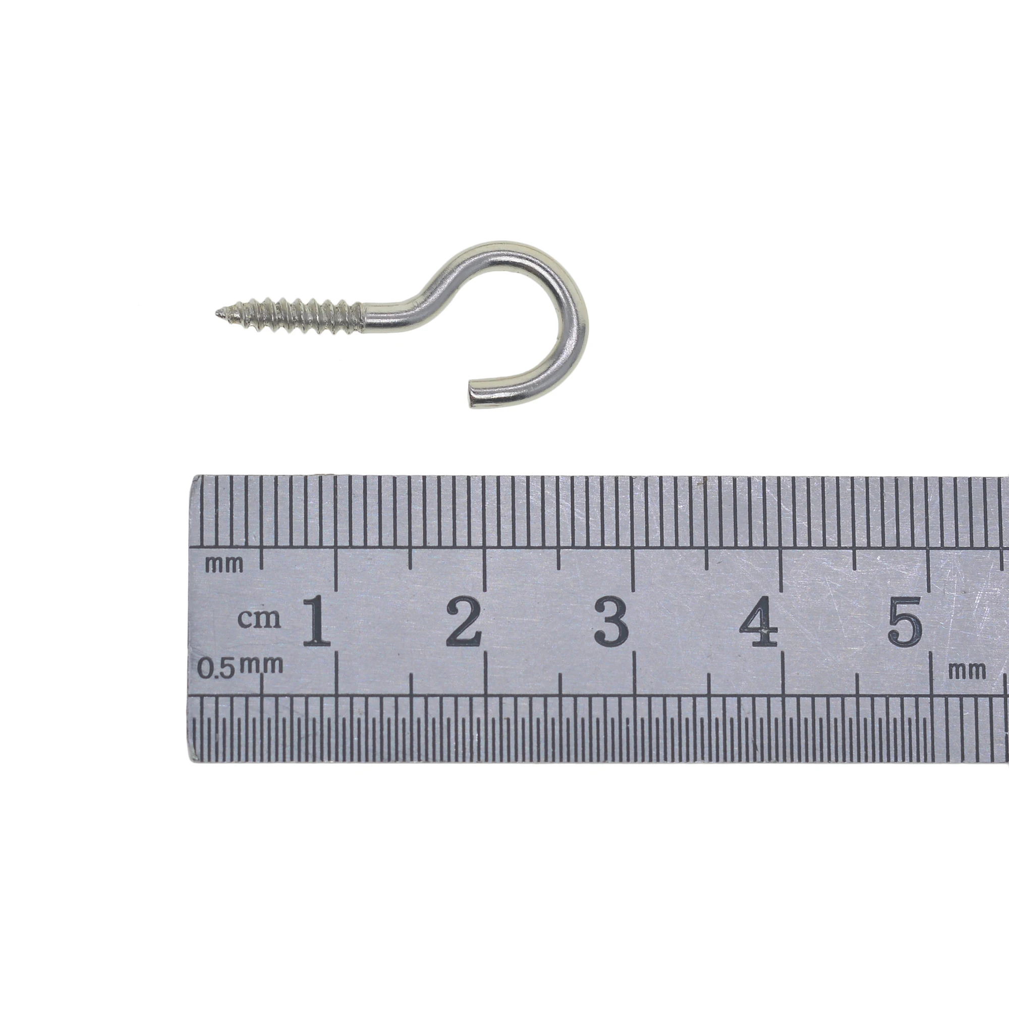 50 pcs 1inch Eye open Hooks Screw in Heavy Duty Self Tapping Eye Lag Screws Eyelet Screw for Wood Securing Cables Wire