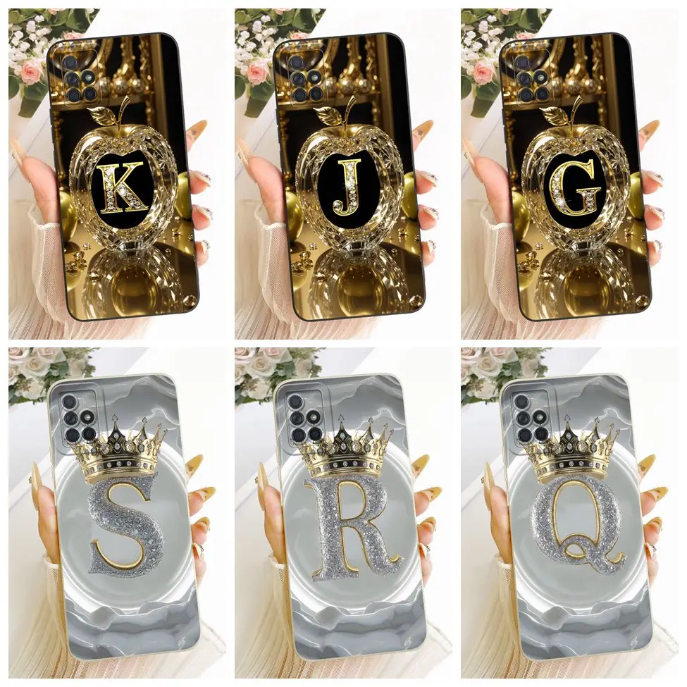For Samsung A71 4G Case SM-A715F Silicone Luxury Letters Fashion Cool Crown 2D Painted Cover For Samsung Galaxy A71 4G Casing