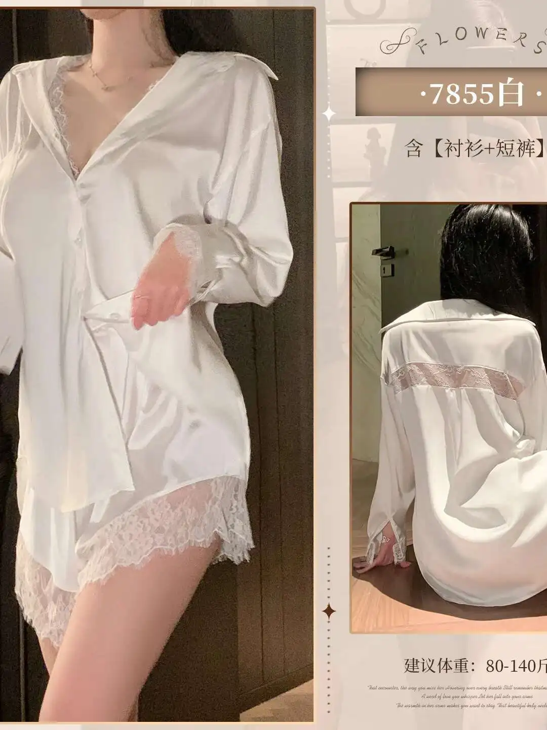 مثير الرغبة النقية بلون تفريغ الدانتيل فستان كاجوال جميل بأكمام طويلة وزر فستان أنيق ساحر للمرأة G43Q