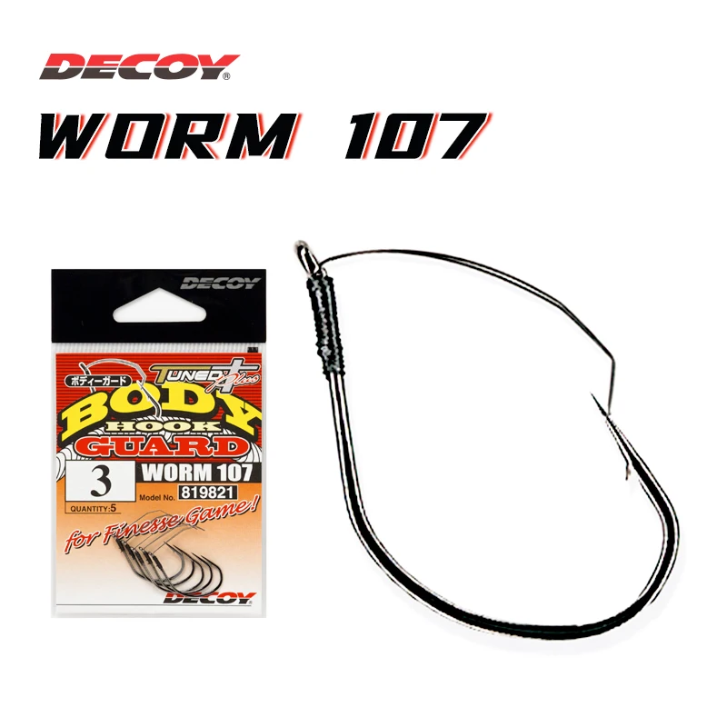 

DECOY JAPAN WORM 107 5Pcs Weedless Wacky Grass Blocking Wacky Hook Anti-Hanging Hook Bass Hook Soft Bait Hook Fish Hook