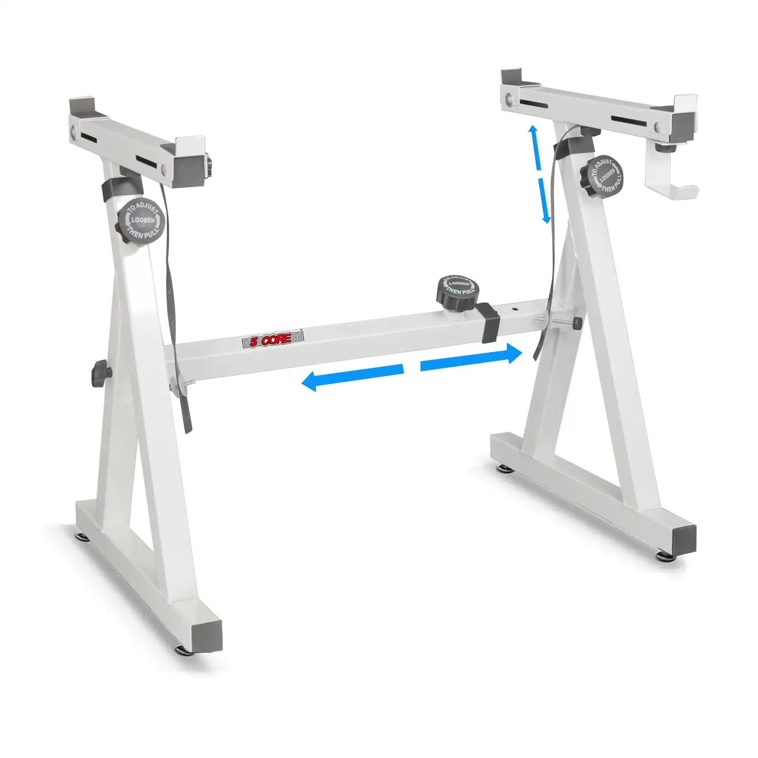 

5 Core Keyboard Stand Z Style Heavy Duty Sturdy Piano Riser Height Adjustable Holder KS Z1 WH HD