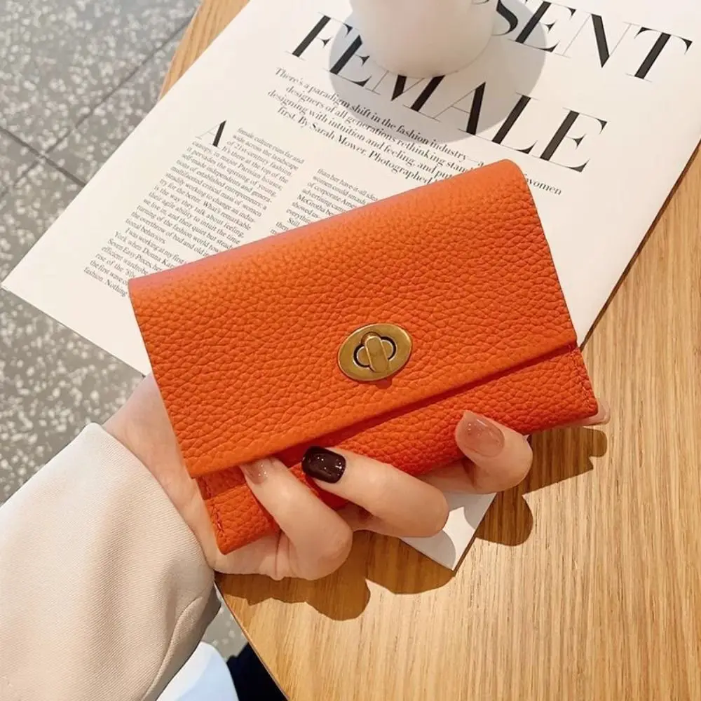 

High-end 2 Folds Short Coin Purse Retro INS Style Wallet Money Bag PU Leather Card Wallets for Girls Students Gift