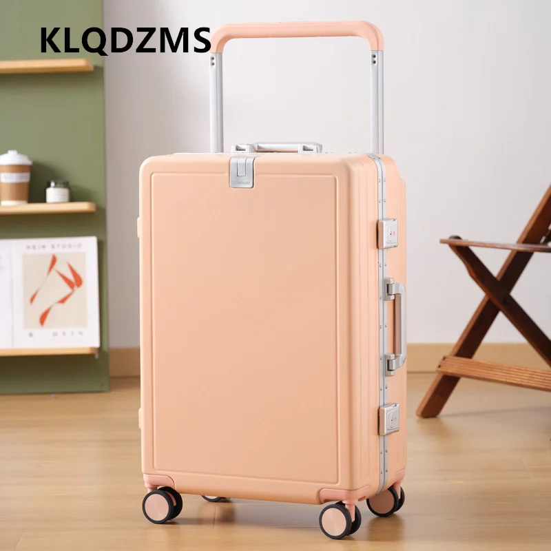 KLQDZMS Suitcase Aluminum Frame Boarding Box ABS+PC Trolley Case 20