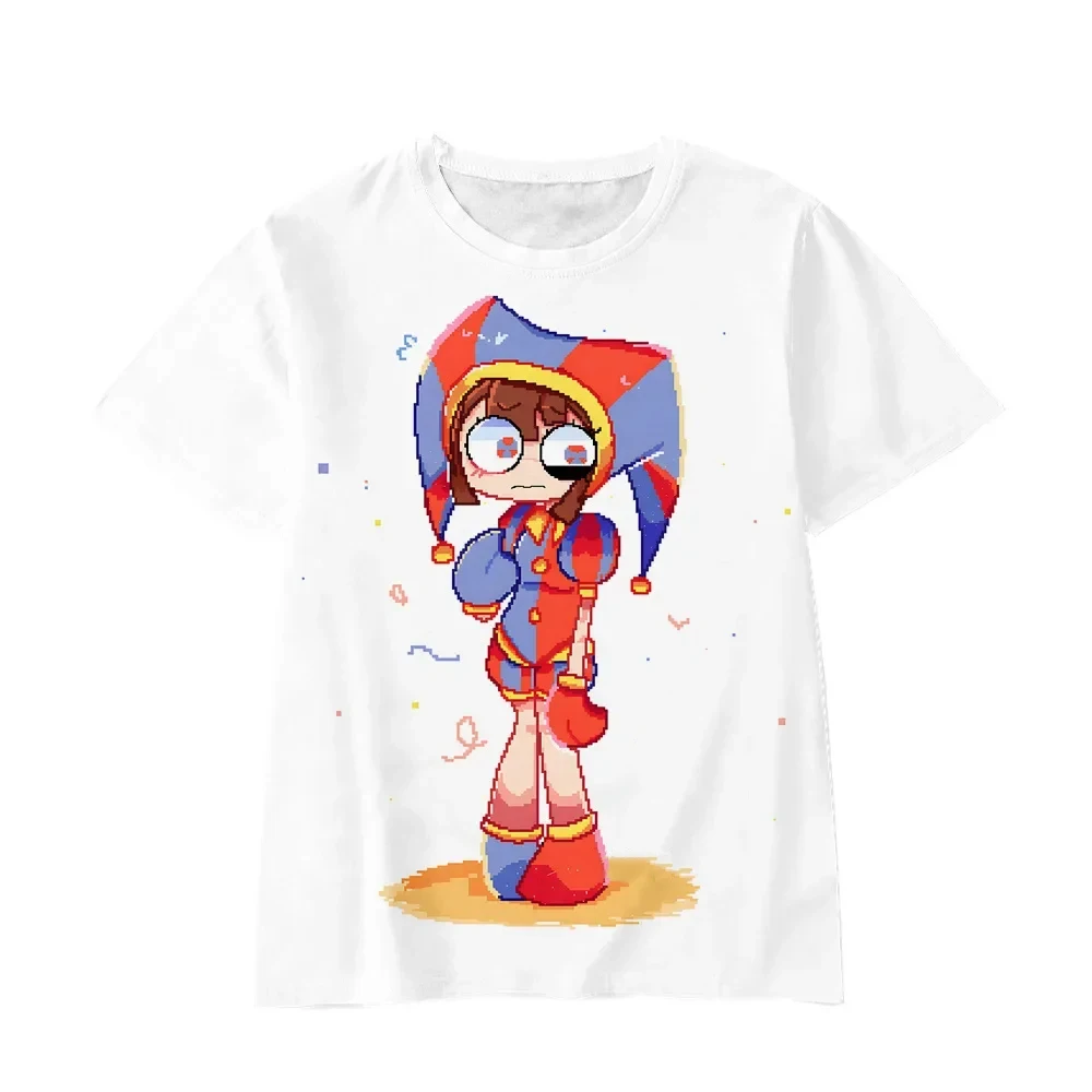 Anime The Amazing Digital Circus Pomni 3D Print T-Shirt Men Women Short Sleeve T Shirts Oversized Harajuku Tees Top Kid Clothing