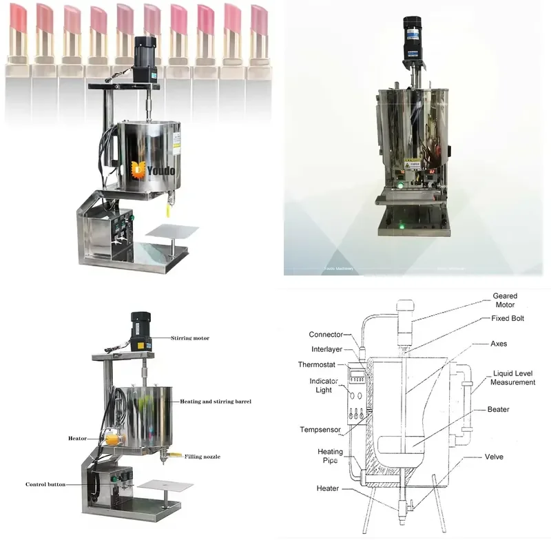 for Semi Automatic DIY Silicone Mold Lip Balm Melting Filler Lipstick Refill Maker for Home Small Business Use