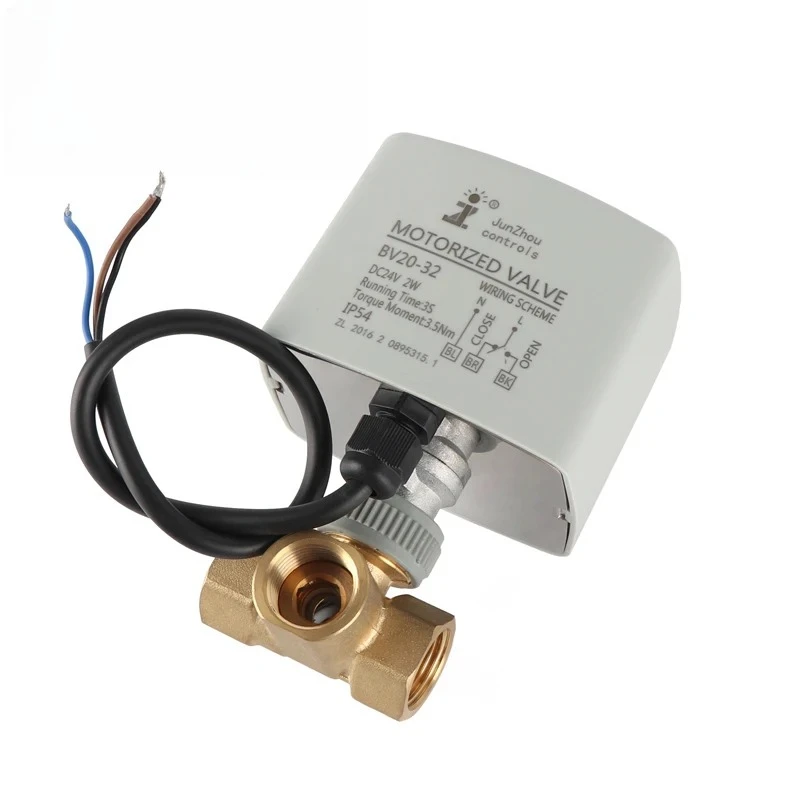 OEM Customizable 12V Electric Actuator 3-Way Automatic Ball Valve Water Flow Mixing Drain Diverter with Filling Control