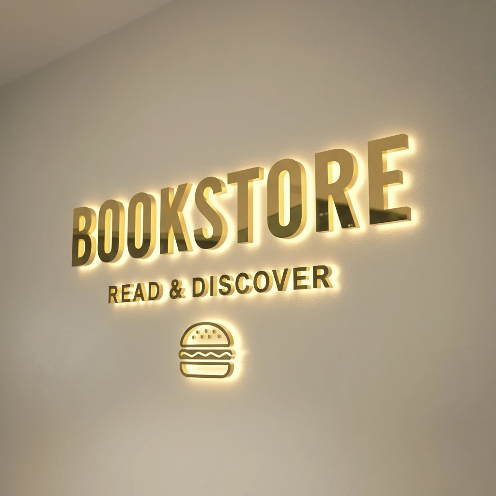 Custom Illuminated 3D Mirror Modern Chic Acrylic Sign - Laser Cut Wall Mounted Logo for Coffee Shop Reception New Business Gift