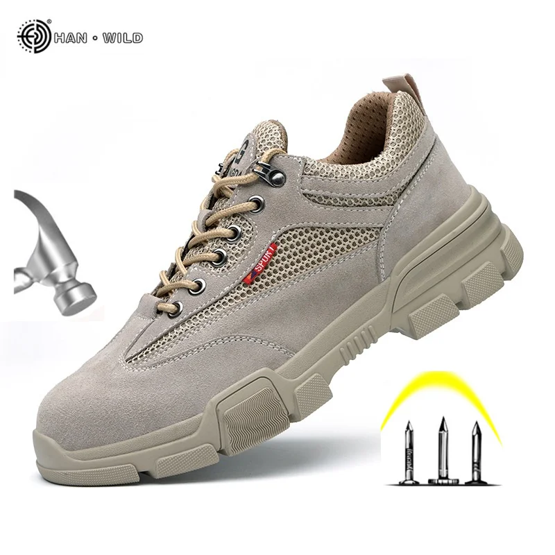 

Safety Shoes Men Steel Toe Indestructible Shoes Anti-puncture Work Sneakers Breathable Sefety Work Boots Male Zapatos De Hombre