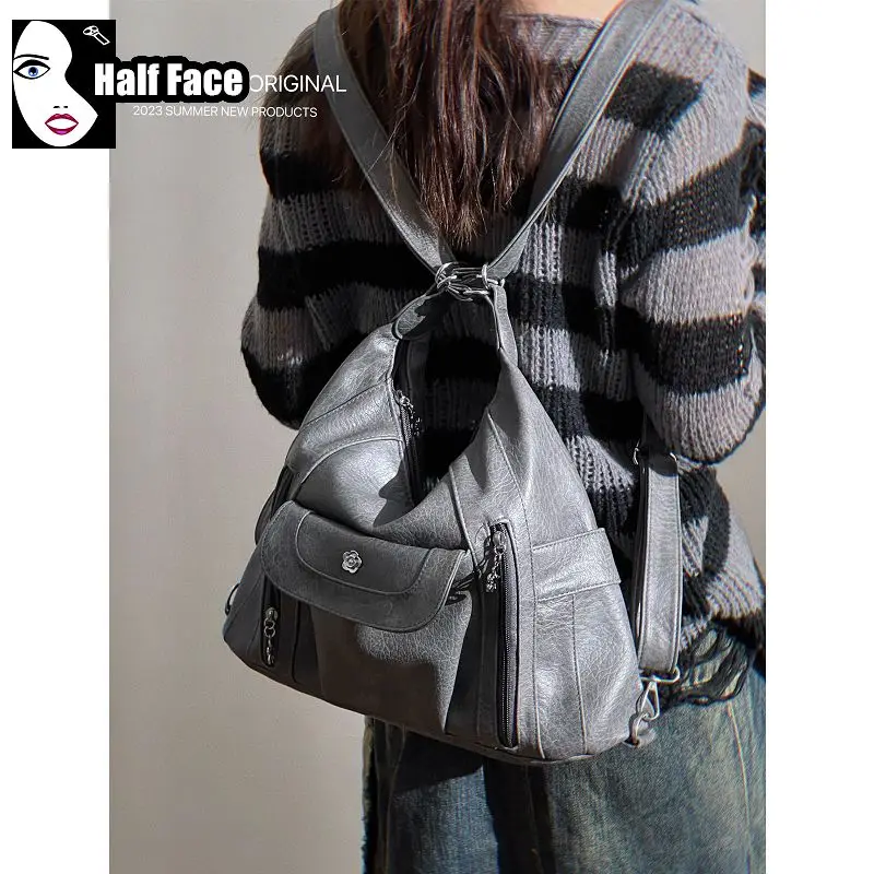 Y2K-Bolso gótico Harajuku para mujer, mochila informal de dos hombros estilo Lolita, bolso cruzado de gran capacidad, estilo Punk