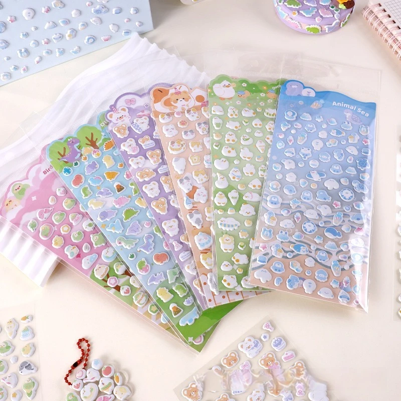 1PC Three Dimensional Animal Foam Sticker Bubble Decoration Sticker, Phone Case, Heart-Shaped Bubble Sticker