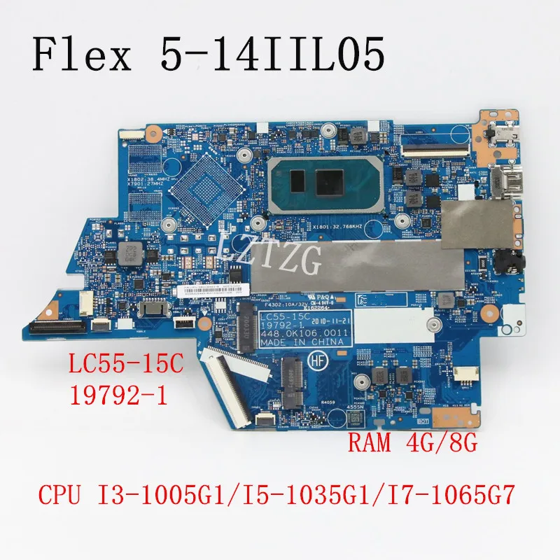 

19792-1 19792-3 For Lenovo Ideapad Flex 5-14IIL05 Laptop Motherboard With I3 I5 I7-10th Gen CPU UMA 4G/8G 100% Fully Tested