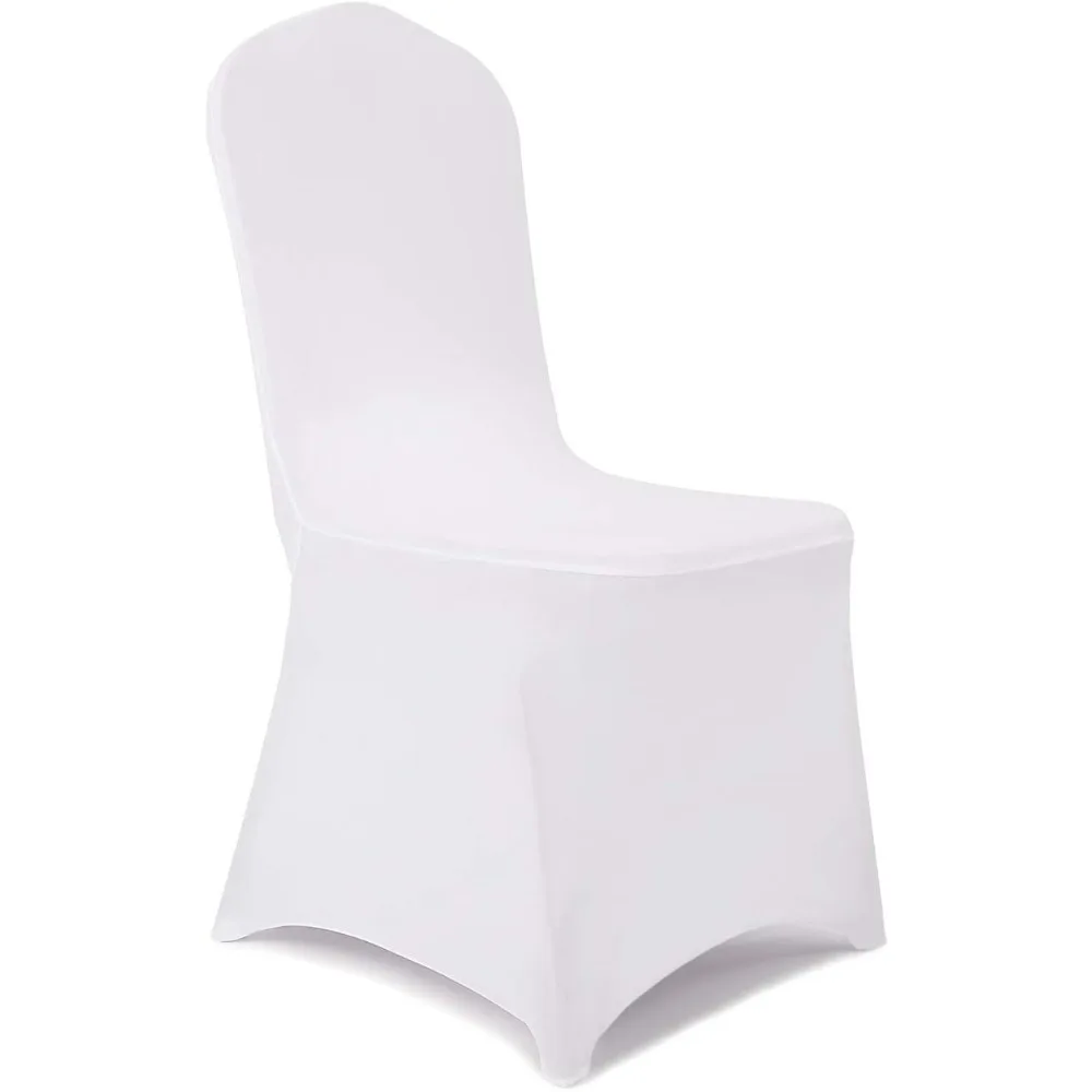 

White Stretch Spandex Wedding Party Chair Covers, Set of 25 for Dining Banquets and Events