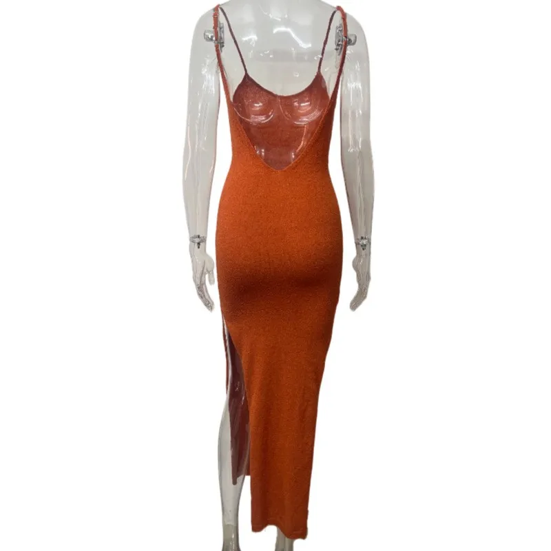 Sexy Slim Fit Beach Vaion Lässiger gestrickter durchsichtiger Riemen Bal Damen Dr V Ne Sommer-Wickelrock aus Polyester