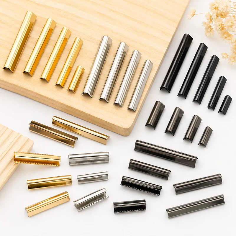 

30Pcs 10-60mm Metal Strap Tail Clip Buckles for Belt Suspenders Leather Wallet Webbing End Cord Lock Bag Stopper Hardware Parts