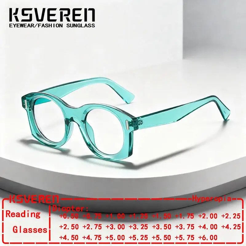 

Transparent Blue Large Frame Anti Blue Light Reading Glasses Women Presbyopic Eyewear Female Prescription Optical Eyeglasses
