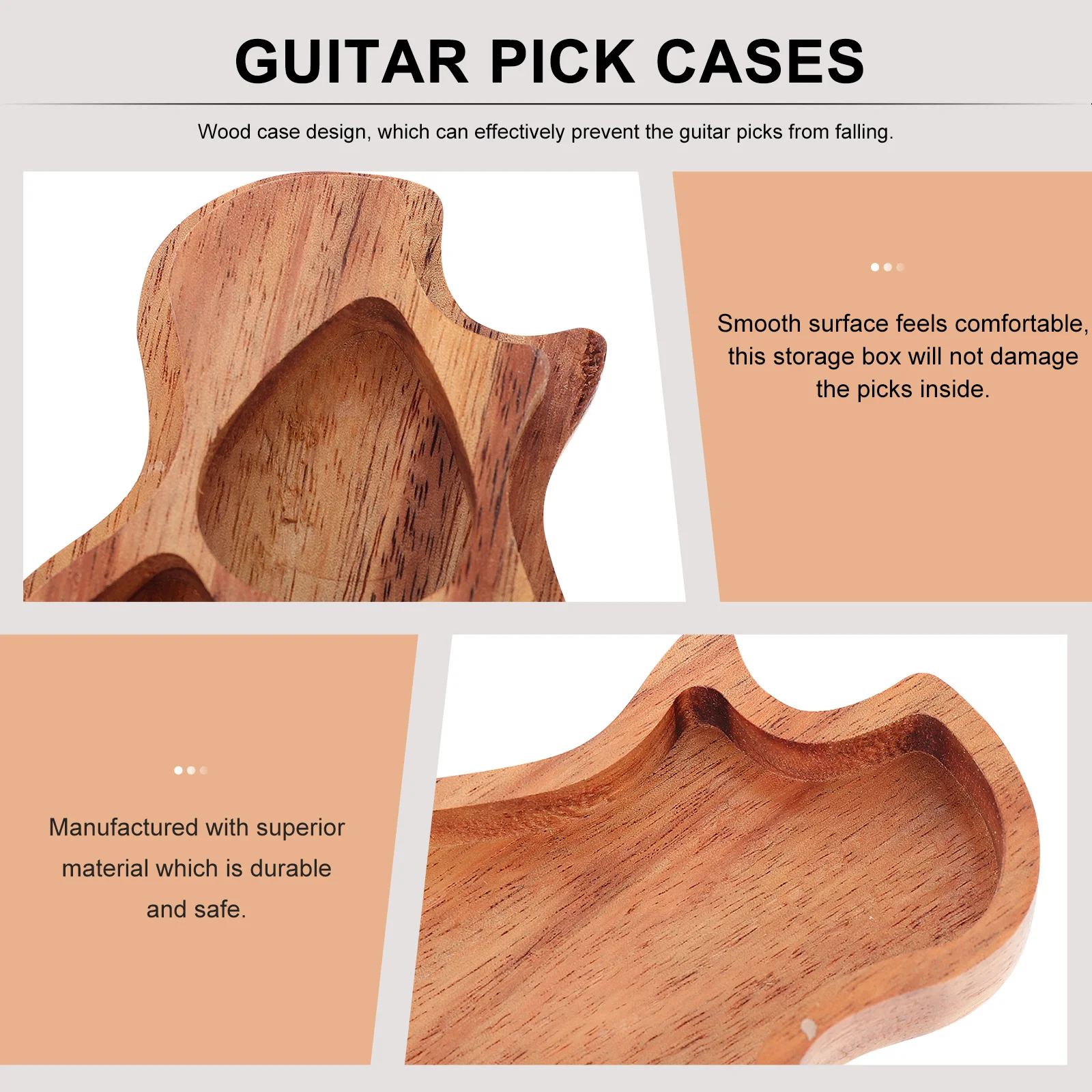

1Pcs Guitar Organizer Wood Case Design for Travel Concert School Parties Prevent Picks from Falling Guitar