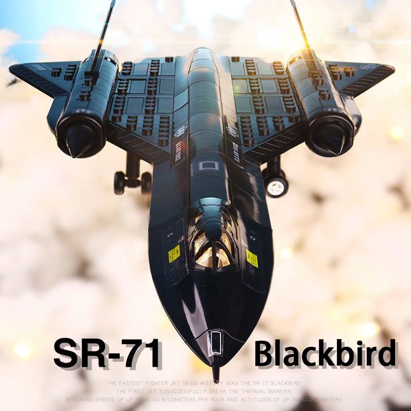 US Air Force SR-71 Blackbird Reconnaissance Airplane Building Block  Model Military Fighter Assembling Bricks Toys For Kid Gifts